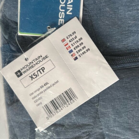 🩷 Mountain Warehouse - Men's Stalagmite Padded Jacket - Navy Blue. Size: XS. NIB - Picture 6 of 7